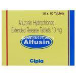 アルフゾシン （ウロザトラル　ジェネリック）, Alfusin, 10mg 錠 (Cipla)